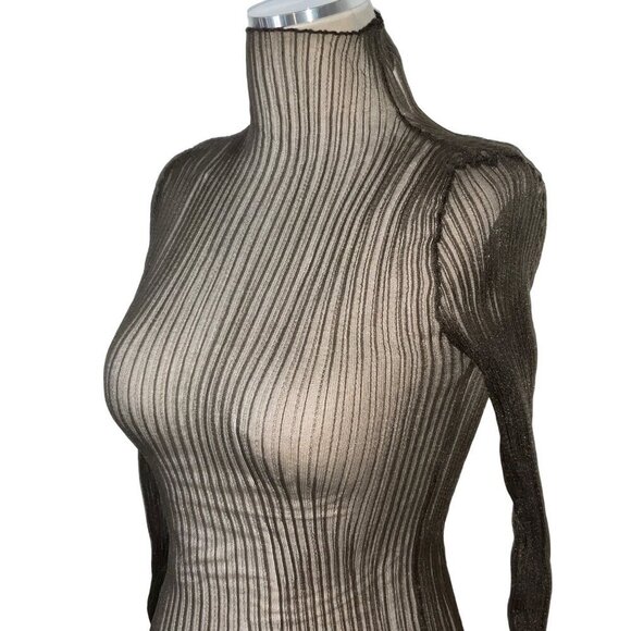 Aisling Camps Modern Mist Turtle Neck Top in Smoke Medium New Womens Blouse - Picture 7 of 17